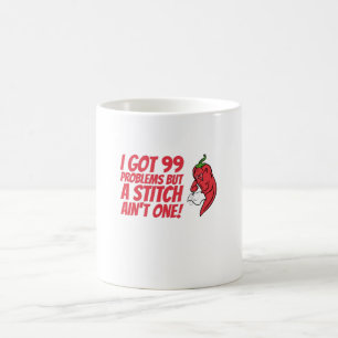 Taza De Café Costura - Tengo 99 problemas, pero no hay problema