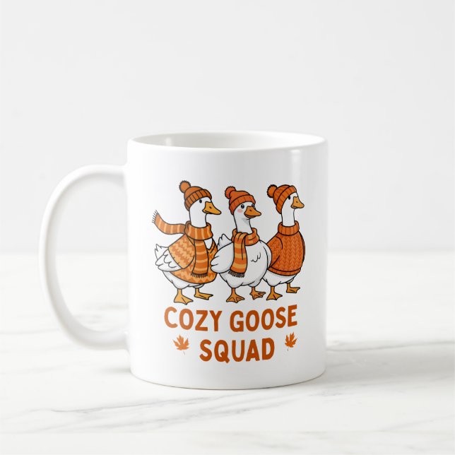 Taza De Café Cosy Goose Squad Otoño Estético Mug (Izquierda)