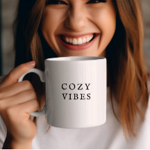 Cosy Vibes Fall Mug Modern Minimal Coffee Cup
