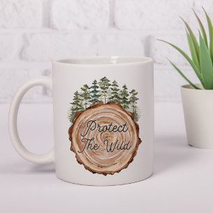 Taza De Café Cota de la Tierra Disco de Madera Pinos Medio Ambi