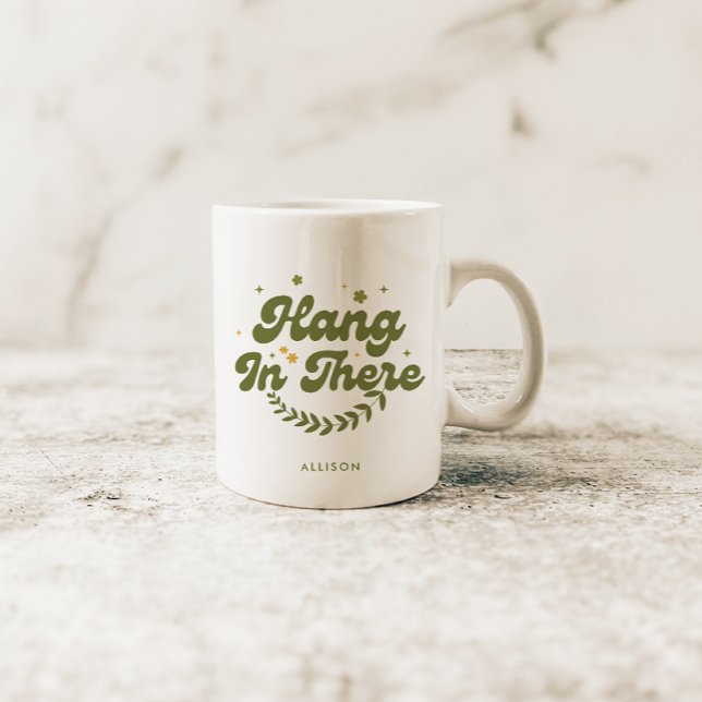 Taza De Café Cota personalizada de flores retro 'Hang in There' (Subido por el creador)