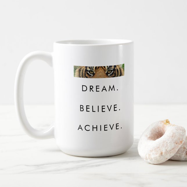 Taza De Café Cotización de éxito motivacional Sueño creencia Al (Con donut)
