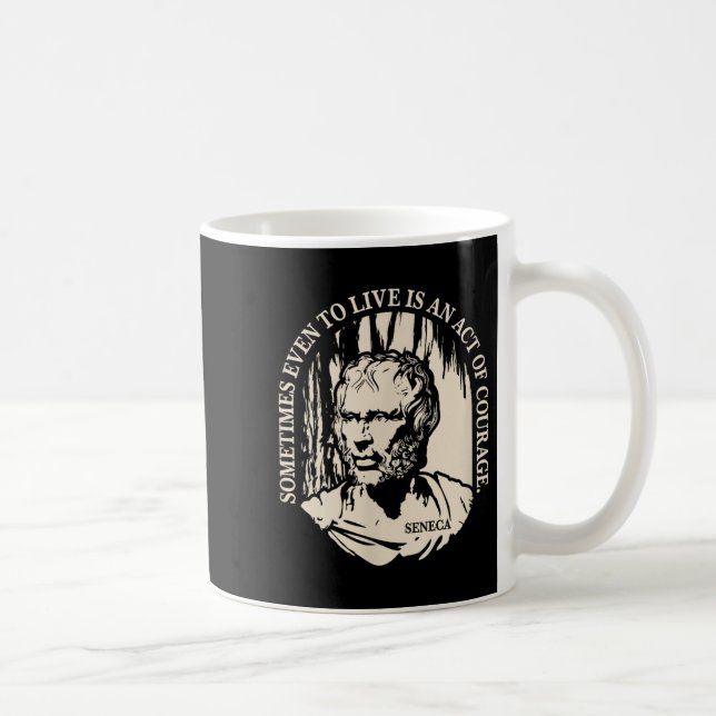 Taza De Café Cotización De Seneca Motivadora - Valor (Derecha)
