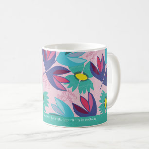 Taza De Café cotización personalizada floral verde moderno croc