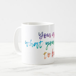 Taza De Café Cotización positiva de acuarela manuscrita