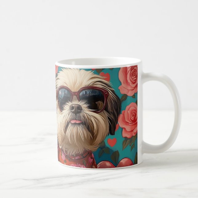 Taza De Café Coton De Tulear Con El día de San Valentín De Rosa (Derecha)