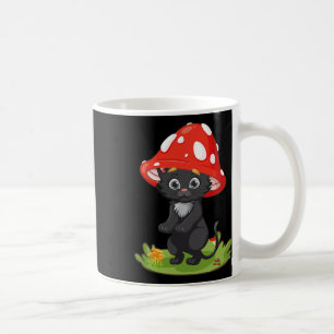 Taza De Café Cottagecore Black Cat Mushroom Chicas cuestas muje