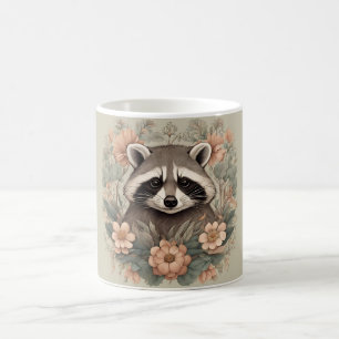 Taza De Café Cottagecore Cute Raccoon