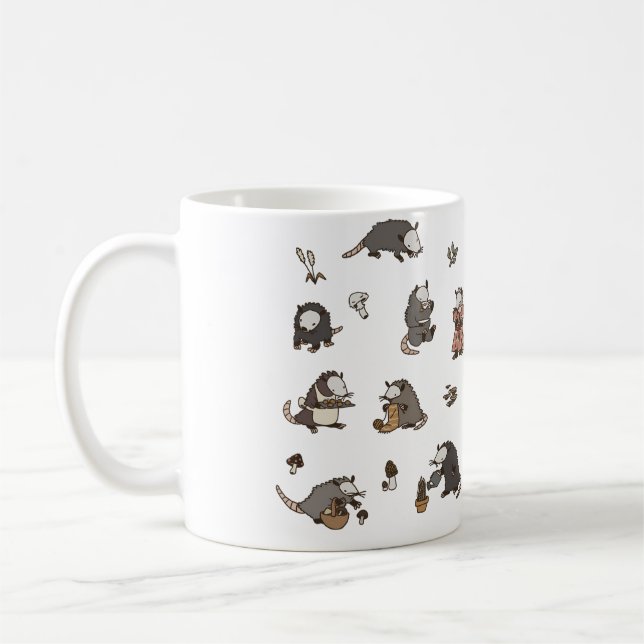 Taza De Café Cottagecore Opossums (Izquierda)
