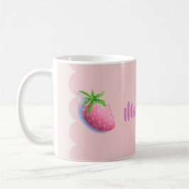 Taza De Café Cottagecore Rosa Femenina de Fresa