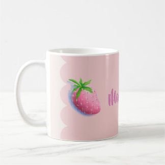 Taza De Café Cottagecore Rosa Femenina de Fresa