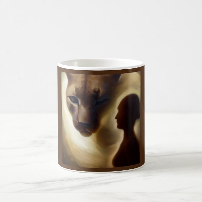 Taza De Café Cougar animal espiritual 1 (Centro)