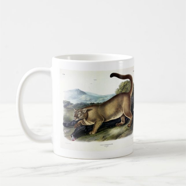 Taza De Café Cougar, o Puma, Panther, León de Montaña, Catamoun (Izquierda)