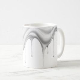 Taza De Café Coulure de peinture blanche.