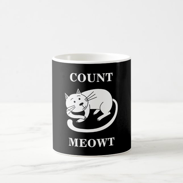 Taza De Café Count Meowt Kitty Funny Cat Pun (Centro)