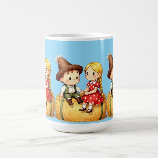 Taza De Café Country Kids on a Hay Bale,  (Centro)