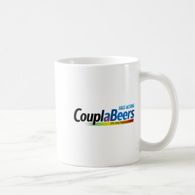 Taza De Café Couplabeers Couple Of Beers Funny Meme Fast Acting (Derecha)