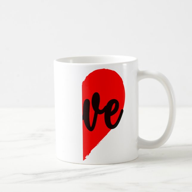 Taza De Café Couple Half Heart Love Valentines Day Women Men A  (Derecha)