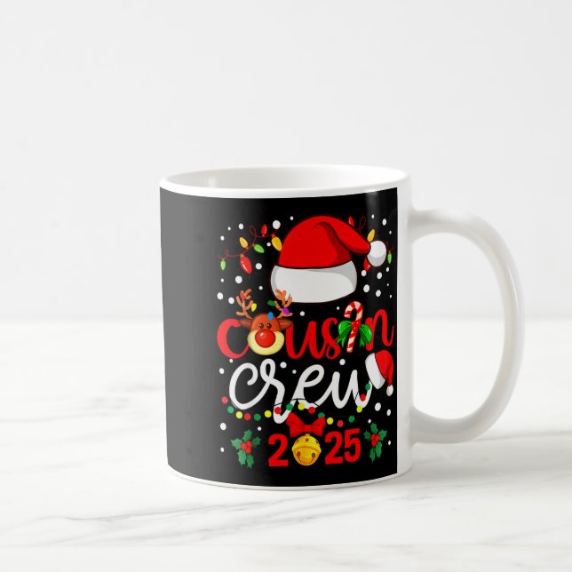 Taza De Café Cousin Crew Christmas 2025 Santa Kids Family Match (Derecha)