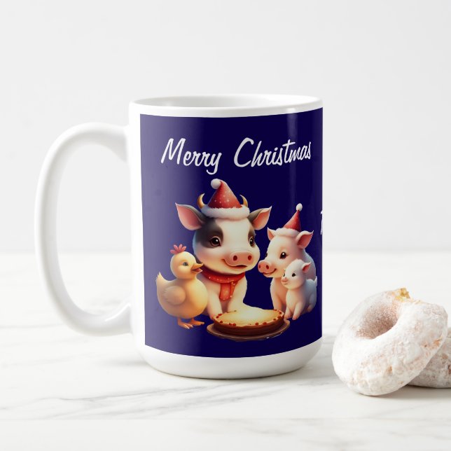 Taza De Café cow, lamb, pig and chicken (Con donut)