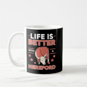 Taza De Café Cow Mooey Life es mejor con una vaca Hereford 183