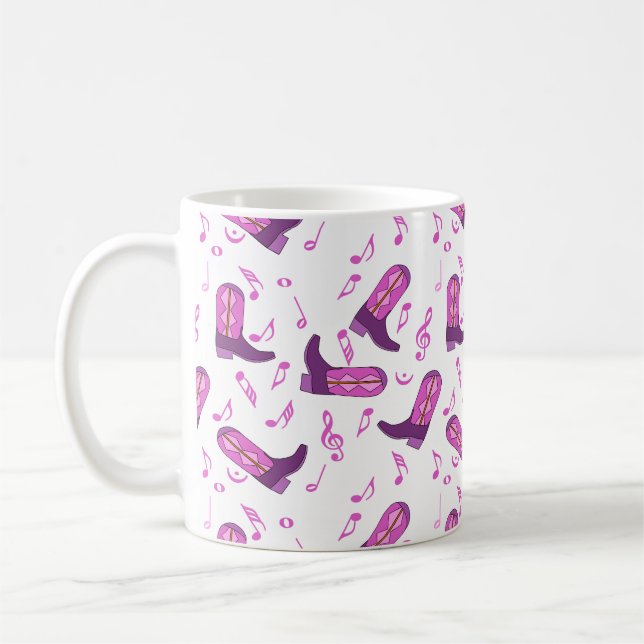 Taza De Café Cowboy Boots Music Notes (Izquierda)