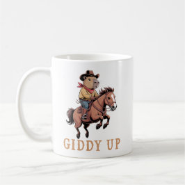 Taza De Café Cowboy capibara montando caballos se levanta