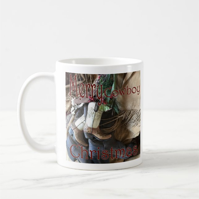Taza De Café Cowboy Navidades Cowboy Boots Café Mug (Izquierda)