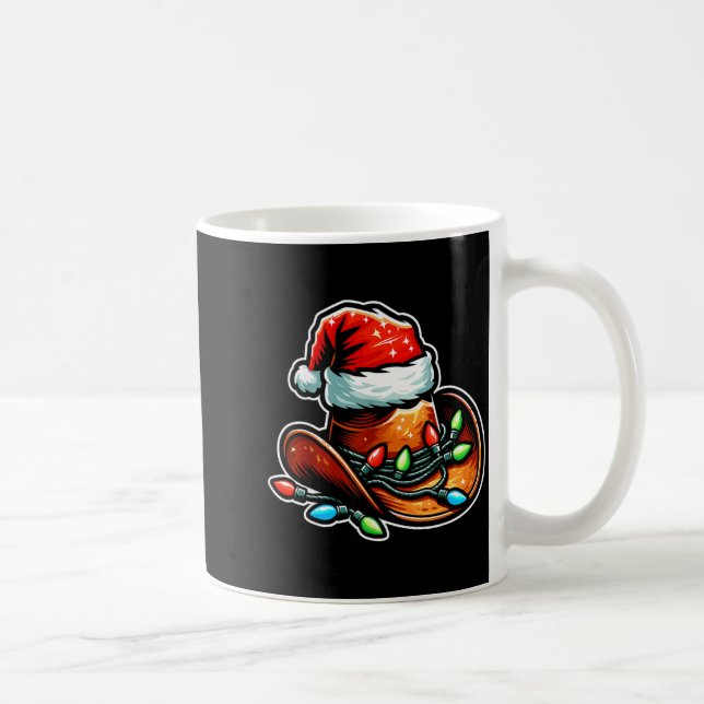 Taza De Café Cowboy Santa Hat Xmas Reindeer Rodeo Christmas In  (Derecha)