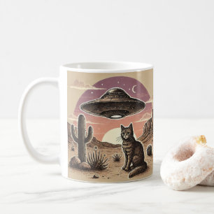Taza De Café Cowboy Spaceship Cat