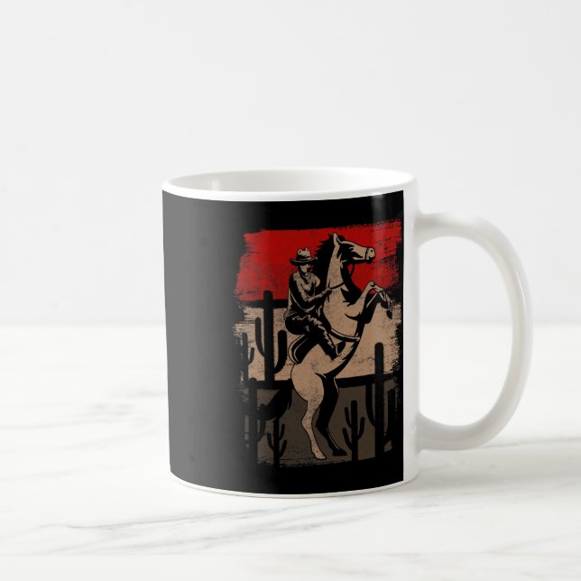 Taza De Café Cowboy Wild West Country Horseck Riding Horse Retr (Derecha)