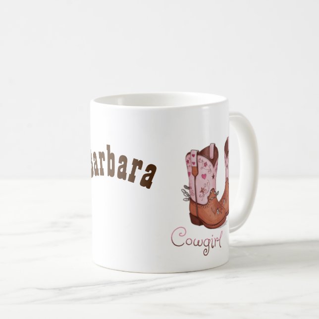 Taza De Café Cowgirl Boots de moda | Estilo occidental lindo (Anverso derecho)