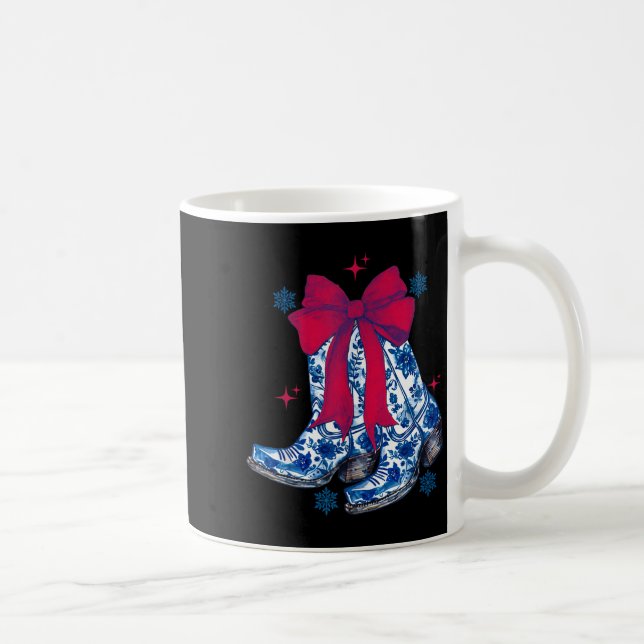 Taza De Café Cowgirl Christmas Funny Coquette Bow Boots Gift Me (Derecha)