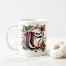 Cowgirl Country Sunflower Boots Mug