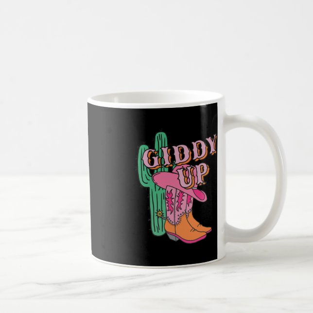 Taza De Café Cowgirl Cowboy Boots Cactus (Derecha)