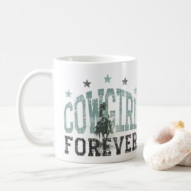 Taza De Café Cowgirl Forever Western Trendy (Con donut)