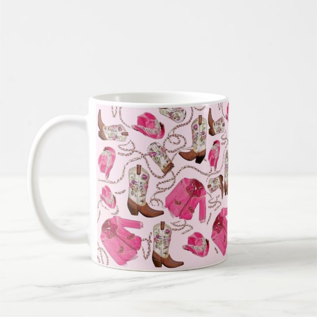 Taza De Café cowgirl pattern style (Izquierda)