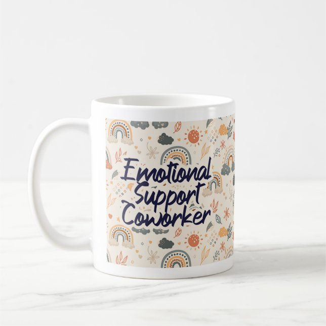 Taza De Café Coworker Mug de soporte emocional. Regalo de cowor (Izquierda)