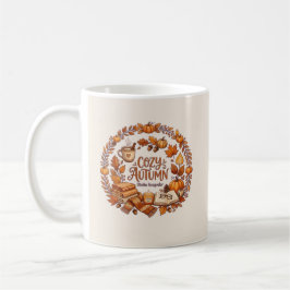 Taza De Café Cozy Autumn Wreath / Otoño Acogedor