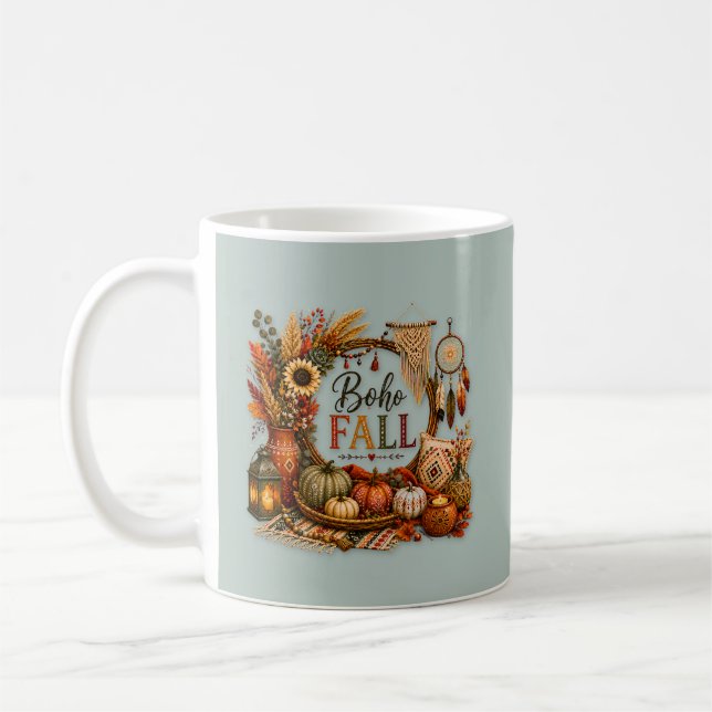 Taza De Café Cozy Boho Fall / Bohemio Acogedor (Izquierda)
