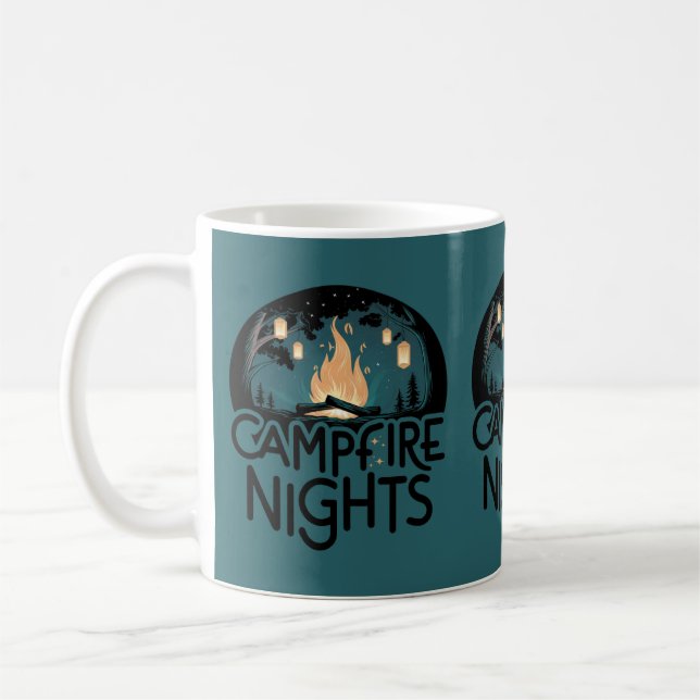 Taza De Café Cozy Campfire Nights Rustic Outdoor Adventure (Izquierda)
