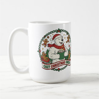 Taza De Café Cozy Christmas Crew – Cute Polar Bear & Gingerbrea