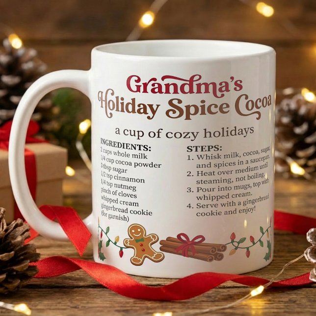 Taza De Café Cozy Christmas, Cute Grandma Hot Chocolate Recipe (Subido por el creador)