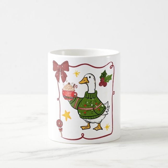 Taza De Café Cozy Christmas Goose Holiday Design (Centro)