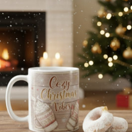 Taza De Café Cozy Christmas Vibes Mug | Rustic Winter Cabin Coc