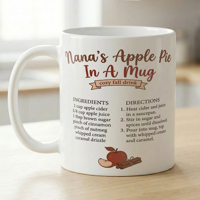 Taza De Café Cozy Fall Nana’s Apple Pie Recipe  (Subido por el creador)