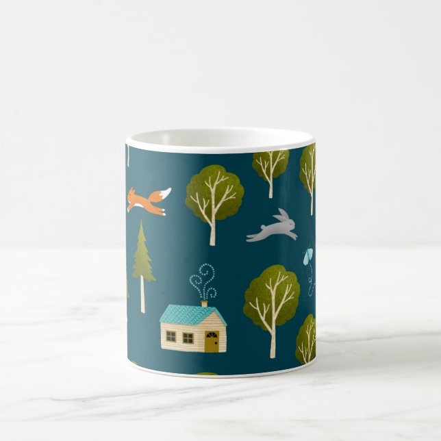 Taza De Café Cozy Forest Cabin and Animals Notebook (Centro)