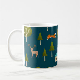 Taza De Café Cozy Forest Cabin and Animals Notebook