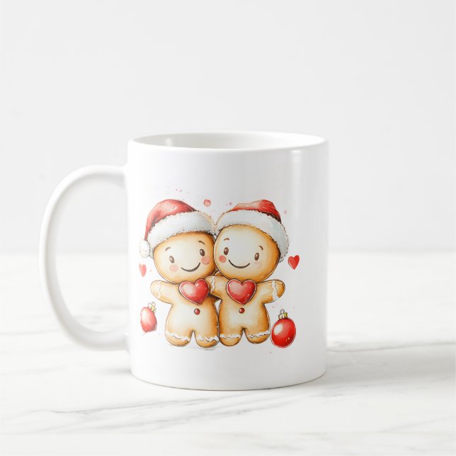 Taza De Café Cozy Gingerbread Man Hug | Festive Holiday Mug (Izquierda)