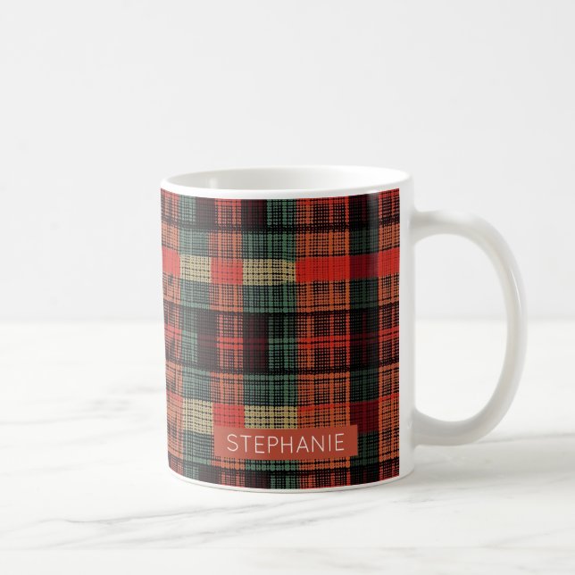 Taza De Café Cozy Knit Patchwork - Estilo de otoño de Boho vint (Derecha)